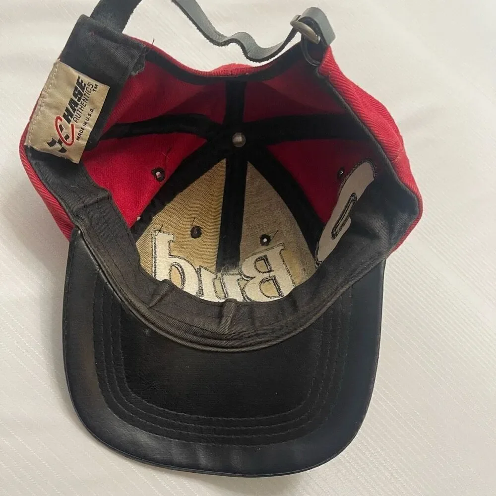 Vintage 90s Nascar Racing Dale Earndthart Jr. Budweiser Snapback Hat Cap USA